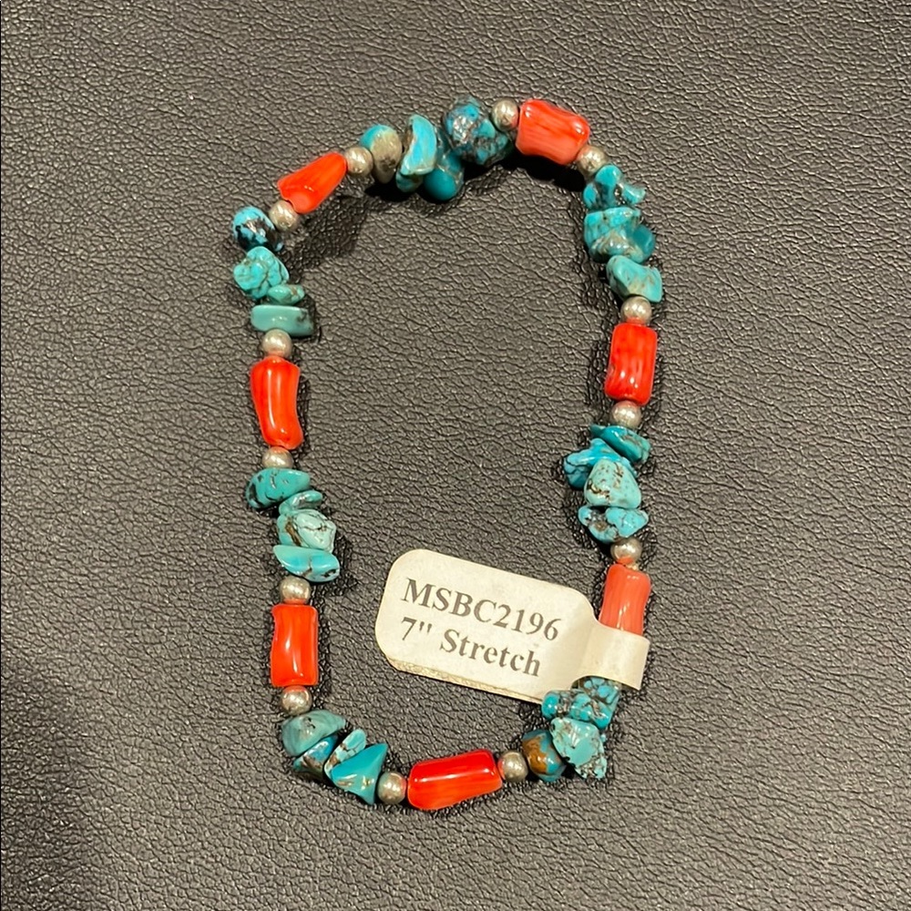 Vibrant Blue and Red Beaded Bracelet